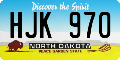 ND license plate HJK970