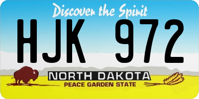 ND license plate HJK972