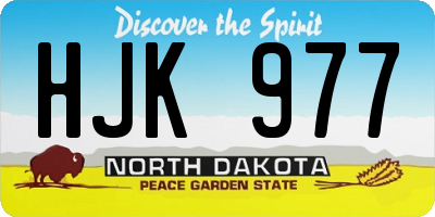 ND license plate HJK977