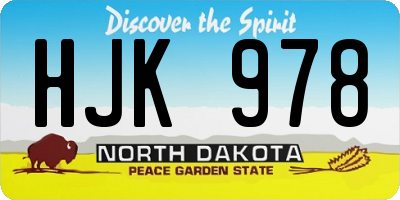 ND license plate HJK978