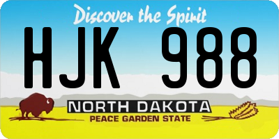 ND license plate HJK988