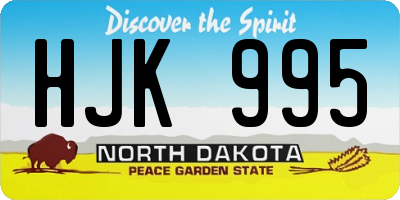 ND license plate HJK995