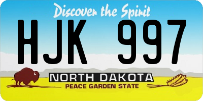 ND license plate HJK997