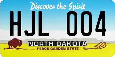 ND license plate HJL004