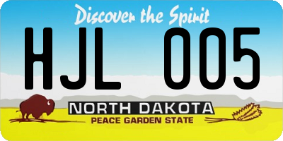 ND license plate HJL005