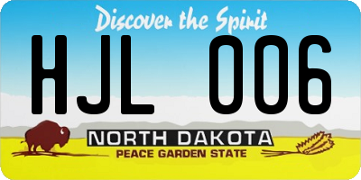 ND license plate HJL006