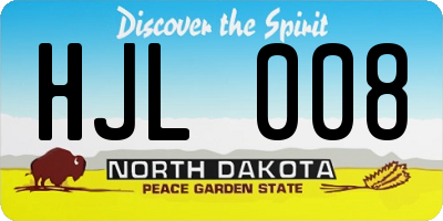 ND license plate HJL008