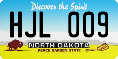 ND license plate HJL009