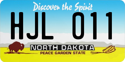 ND license plate HJL011