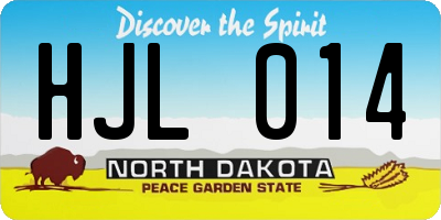 ND license plate HJL014