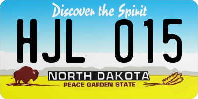ND license plate HJL015