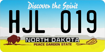 ND license plate HJL019