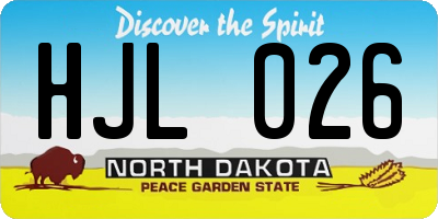 ND license plate HJL026