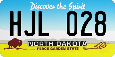 ND license plate HJL028
