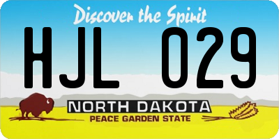 ND license plate HJL029