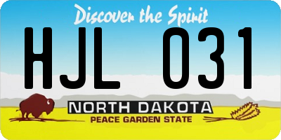 ND license plate HJL031