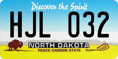 ND license plate HJL032
