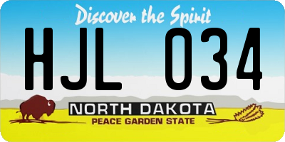 ND license plate HJL034