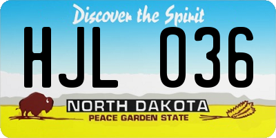 ND license plate HJL036