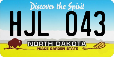 ND license plate HJL043