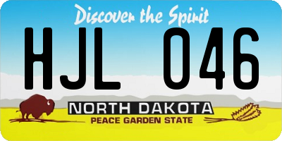 ND license plate HJL046
