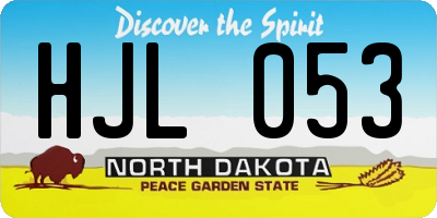 ND license plate HJL053