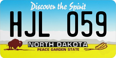 ND license plate HJL059