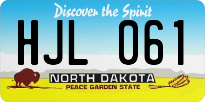ND license plate HJL061