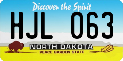 ND license plate HJL063