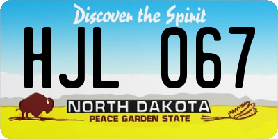 ND license plate HJL067