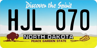 ND license plate HJL070