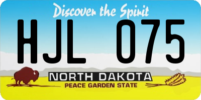 ND license plate HJL075