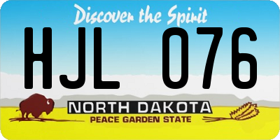 ND license plate HJL076