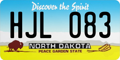 ND license plate HJL083