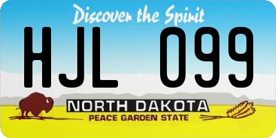 ND license plate HJL099