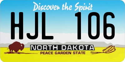 ND license plate HJL106