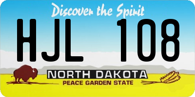 ND license plate HJL108