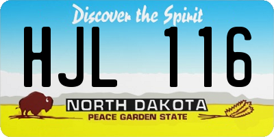 ND license plate HJL116