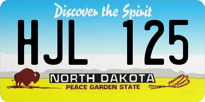 ND license plate HJL125