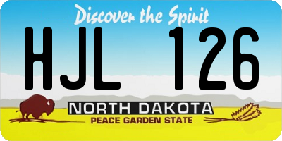 ND license plate HJL126
