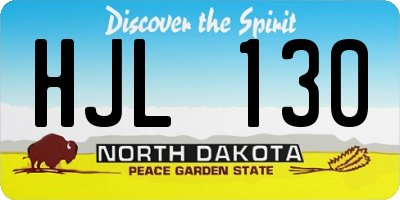 ND license plate HJL130