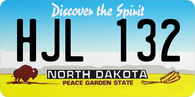 ND license plate HJL132