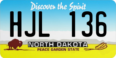 ND license plate HJL136