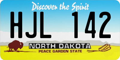 ND license plate HJL142