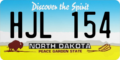 ND license plate HJL154