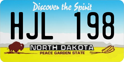 ND license plate HJL198