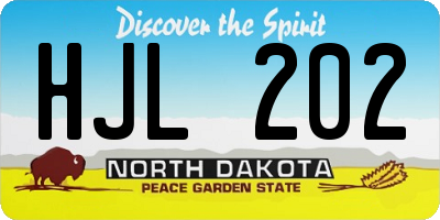 ND license plate HJL202