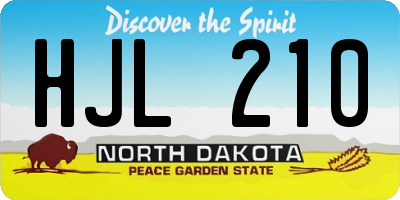 ND license plate HJL210