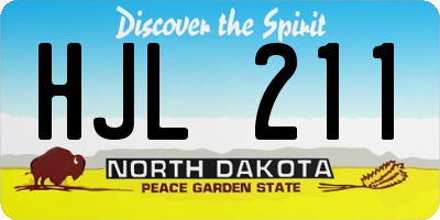 ND license plate HJL211