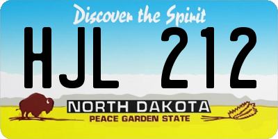 ND license plate HJL212